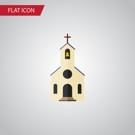 Isolated Church Flat Icon. Building Vector Element Can Be Used For Church, Building, Catholic Design Concept.のイラスト素材