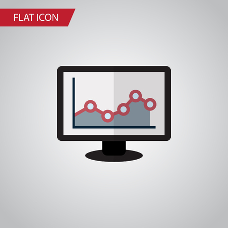 Isolated Graph Flat Icon. Chart Vector Element Can Be Used For Monitor, Graph, Chart Design Concept.の写真素材