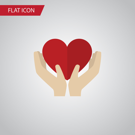 Isolated Care Flat Icon. Save Love Vector Element Can Be Used For Care, Heart, Hand Design Concept.のイラスト素材