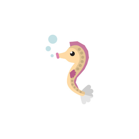 Isolated Sea Horse Flat Icon. Hippocampus Vector Element Can Be Used For Hippocampus, Sea, Horse Design Concept.のイラスト素材