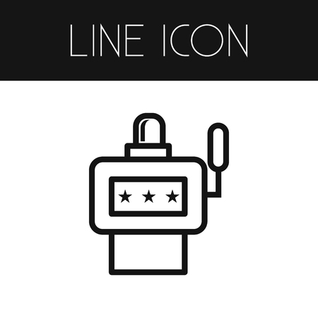 Isolated Slot Machine Outline. Casino   Vector Element Can Be Used For Casino, Slot, Machine Design Concept.のイラスト素材