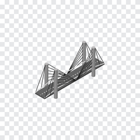 Isolated Highway Isometric. Bridge Vector Element Can Be Used For Bridge, Suspension, Highway Design Concept.のイラスト素材
