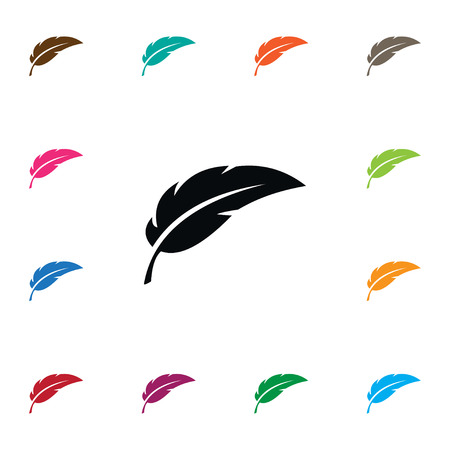 Isolated Feather Icon. Pen Vector Element Can Be Used For Plume, Feather, Pen Design Concept.のイラスト素材