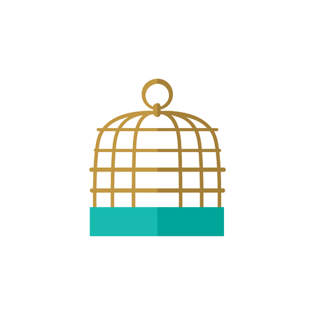 Isolated Birdcage Flat Icon. Bird Prison Vector Element Can Be Used For Birdcage, Prison, Cage Design Concept.のイラスト素材