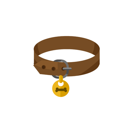 Isolated Puppy Collar Flat Icon. Hound Necklace	 Vector Element Can Be Used For Puppy, Dog, Collar Design Concept.のイラスト素材