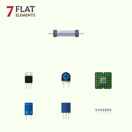 Flat Icon Appliance Set Of Receptacle, Transducer, Unit And Other Vector Objectsのイラスト素材