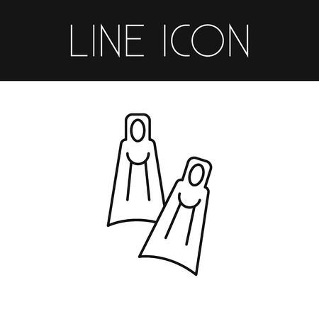 Flipper Vector Element Can Be Used For Flippers, Diver, Shoes Design Concept.  Isolated Diver Shoes Outline.のイラスト素材