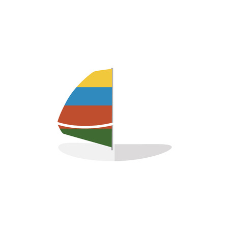 Surfing Vector Element Can Be Used For Surfing, Sailboard, Sea Design Concept.  Isolated Sailboard Flat Icon.のイラスト素材