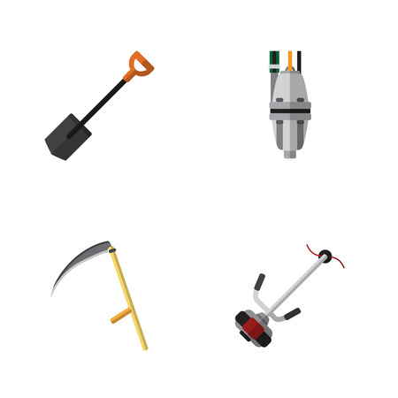 Flat Icon Dacha Set Of Spade, Pump, Cutter And Other Vector Objectsのイラスト素材