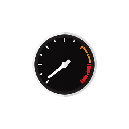 Tachometr Vector Element Can Be Used For Speedometer, Tachometr, Speed Design Concept.  Isolated Speedometer Flat Icon.のイラスト素材