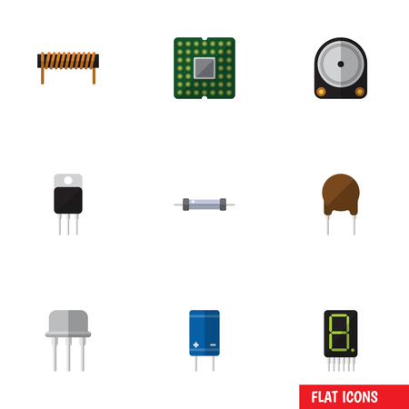 Flat Icon Device Set Of Hdd, Resist, Unit And Other Vector Objects. Also Includes Hard, Hdd, Calculator Elements.のイラスト素材