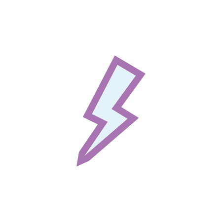 Isolated Thunder Flat Icon. Lightning Vector Element Can Be Used For Lightning, Thunder, Storm Design Concept.のイラスト素材