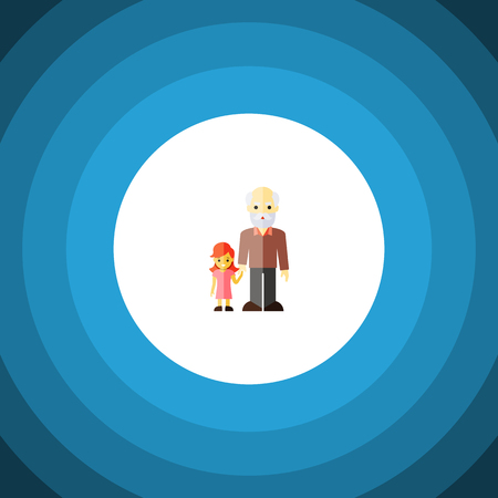 Isolated Grandchild Flat Icon. Grandpa Vector Element Can Be Used For Family, Grandpa, Grandchild Design Concept.のイラスト素材