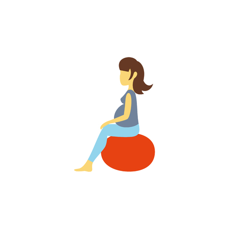 Isolated Pose Flat Icon. Fitness Vector Element Can Be Used For Fitness, Pregnant, Lady Design Concept.のイラスト素材