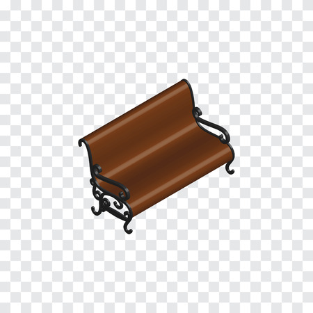 Sitting Vector Element Can Be Used For Bench, Park, Seat Design Concept.  Isolated Garden Rest Isometric.のイラスト素材