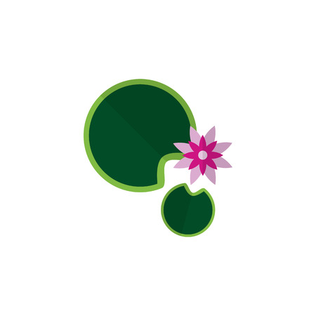 Lotus Vector Element Can Be Used For Lotus, Water, Lily Design Concept.  Isolated Water Lily Flat Icon.のイラスト素材