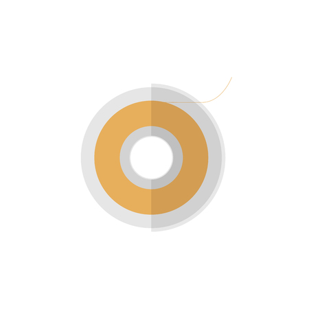 Isolated Teflon Tape Flat Icon. Roll Vector Element Can Be Used For Teflon, Tape, Roll Design Concept.のイラスト素材