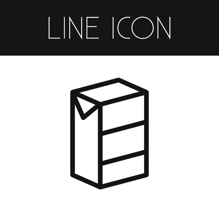 Isolated Paper Box Outline. Pocket Milk Vector Element Can Be Used For Milk, Pocket, Breakfast Design Concept.のイラスト素材