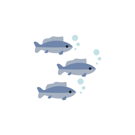 Tuna Vector Element Can Be Used For Tuna, Fish, Seafood Design Concept.  Isolated Fish Flat Icon.のイラスト素材