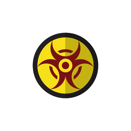 Danger Vector Element Can Be Used For Danger, Risk, Hazard Design Concept.  Isolated Biohazard Flat Icon.のイラスト素材