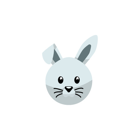 Bunny Vector Element Can Be Used For Rabbit, Bunny, Hare Design Concept.  Isolated Rabbit Flat Icon.のイラスト素材