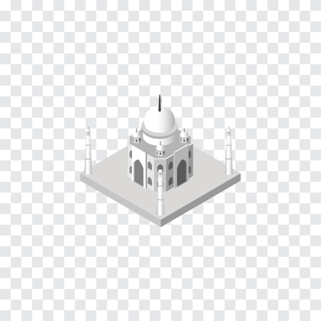India Mosque Vector Element Can Be Used For Taj, Mahal, Mosque Design Concept.  Isolated Taj Mahal Isometric. のイラスト素材