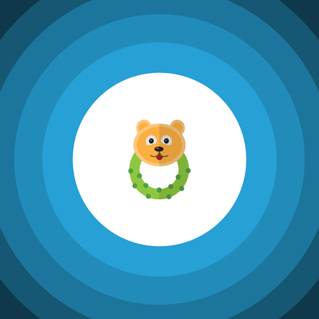 Rattle Vector Element Can Be Used For Bear, Beanbag, Rattle Design Concept.  Isolated Bear Beanbag Flat Icon. のイラスト素材