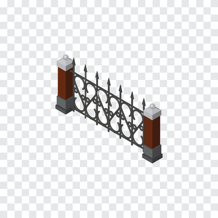 Isolated Metal Hedge Isometricのイラスト素材