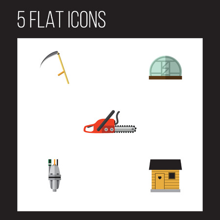 Flat Icon Garden Set Of Stabling, Pump, Cutter And Other Vector Objectsのイラスト素材