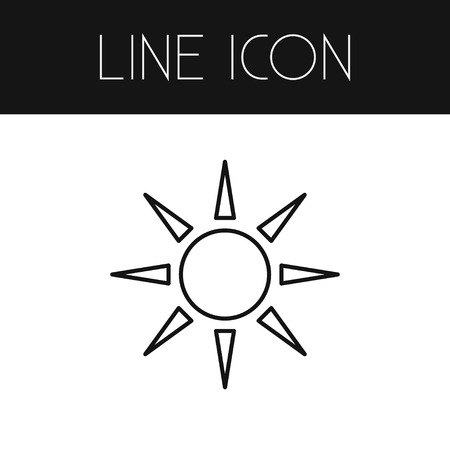 Isolated Sun Outline. Solar Vector Element Can Be Used For Sun, Solar, Sunshine Design Concept.のイラスト素材