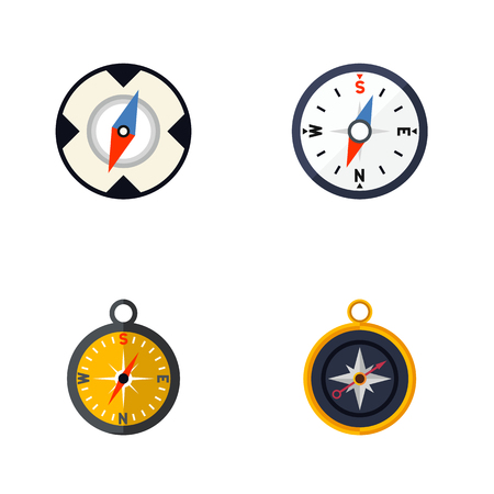 Flat Icon Orientation Set Of Divider, Navigation, Compass And Other Vector Objectsのイラスト素材