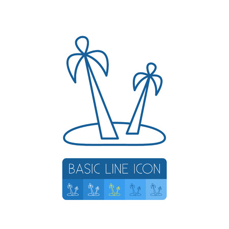 Tree Vector Element Can Be Used For Palm, Tree, Island Design Concept.  Isolated Palms Outline.のイラスト素材