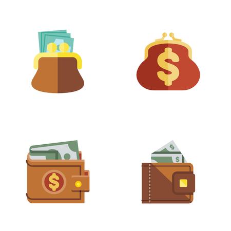 Flat Icon Purse Set Of Finance, Money, Pouch And Other Vector Objectsのイラスト素材