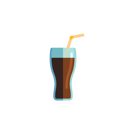 Isolated Cup Flat Icon. Fizzy Drink Vector Element Can Be Used For Drink, Beverage, Cup Design Concept.のイラスト素材