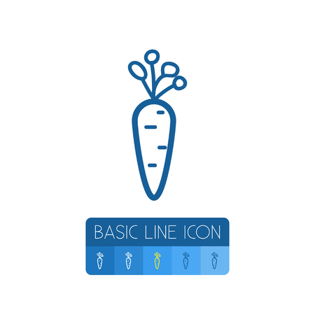 Isolated Root Vegetable Outline. Carrot Vector Element Can Be Used For Carrot, Root, Vegetable Design Concept.のイラスト素材