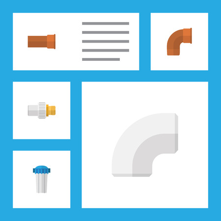 Flat Icon Pipeline Set Of Industry, Plastic, Water Filter And Other Vector Objects. Also Includes Filtration, Iron, Industry Elements.のイラスト素材