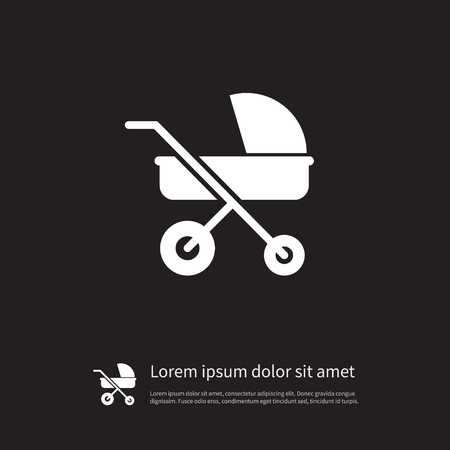 Isolated Transportation Icon, Stroller Vector Element Can Be Used For Baby, Stroller, Transportation Design Concept.のイラスト素材