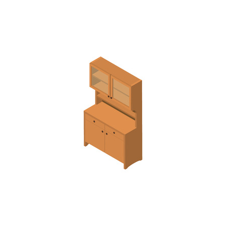 Isolated Wardrobe Isometric. Cupboard Vector Element Can Be Used For Cupboard, Closet, Wardrobe Design Concept.のイラスト素材