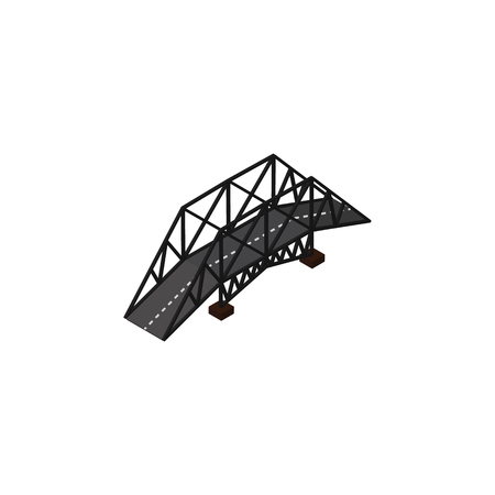 Isolated Suspension Isometric. Expressway Vector Element Can Be Used For Bridge, Suspension, Highway Design Concept.のイラスト素材