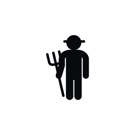 Isolated Farmer Icon. Ploughman Vector Element Can Be Used For Person, Ploughman, Farmer Design Concept.のイラスト素材