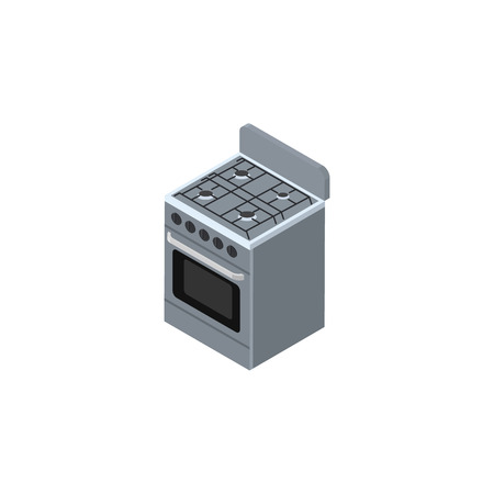 Isolated Cooker Isometric. Stove Vector Element Can Be Used For Stove, Cooker, Kitchen Design Concept.のイラスト素材