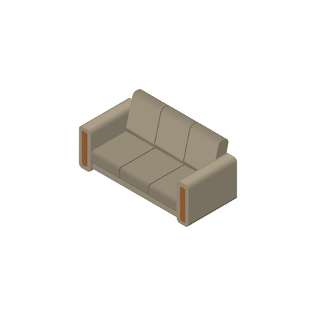 Isolated Sofa Isometric. Couch Vector Element Can Be Used For Couch, Sofa, Settee Design Concept.のイラスト素材