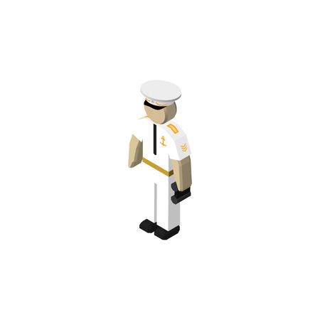 Isolated Sailor Isometric. Seaman Vector Element Can Be Used For Seaman, Sailor, Mariner Design Concept.のイラスト素材
