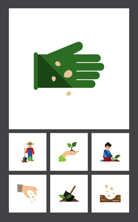 Flat Icon Seed Set Of Seed, Care, Man And Other Vector Objectsの写真素材