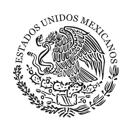 Symbol of Mexico. Black and white emblemのイラスト素材
