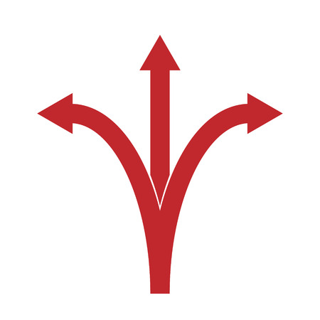 Three arrows pointing. Choices concept.のイラスト素材