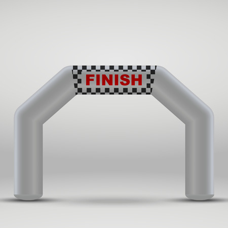 3D Inflatable finish line arch. Vector illustrationのイラスト素材