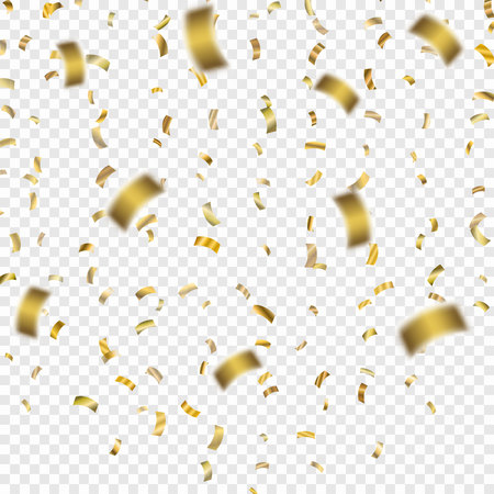 Colorful Confetti. Vector Festive Illustration of Falling Shiny Confetti Glitters. Holiday Decorative Tinsel のイラスト素材