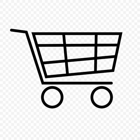 Shopping cart icon on white backgroundのイラスト素材