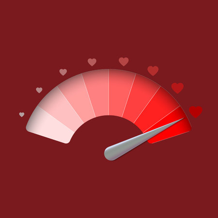 Love meter, valentines day background. vector illustrationのイラスト素材